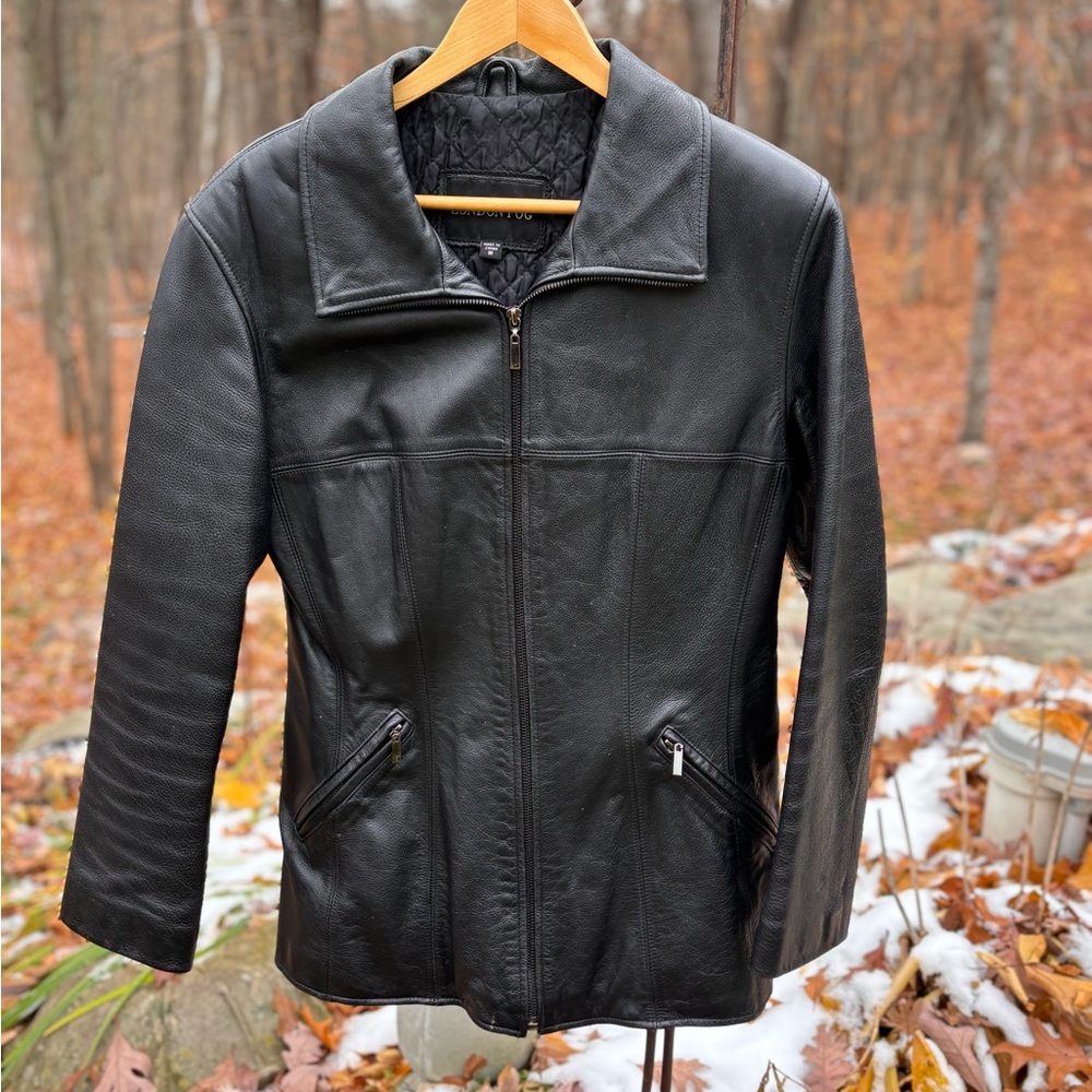 London Fog Black Leather Jacket